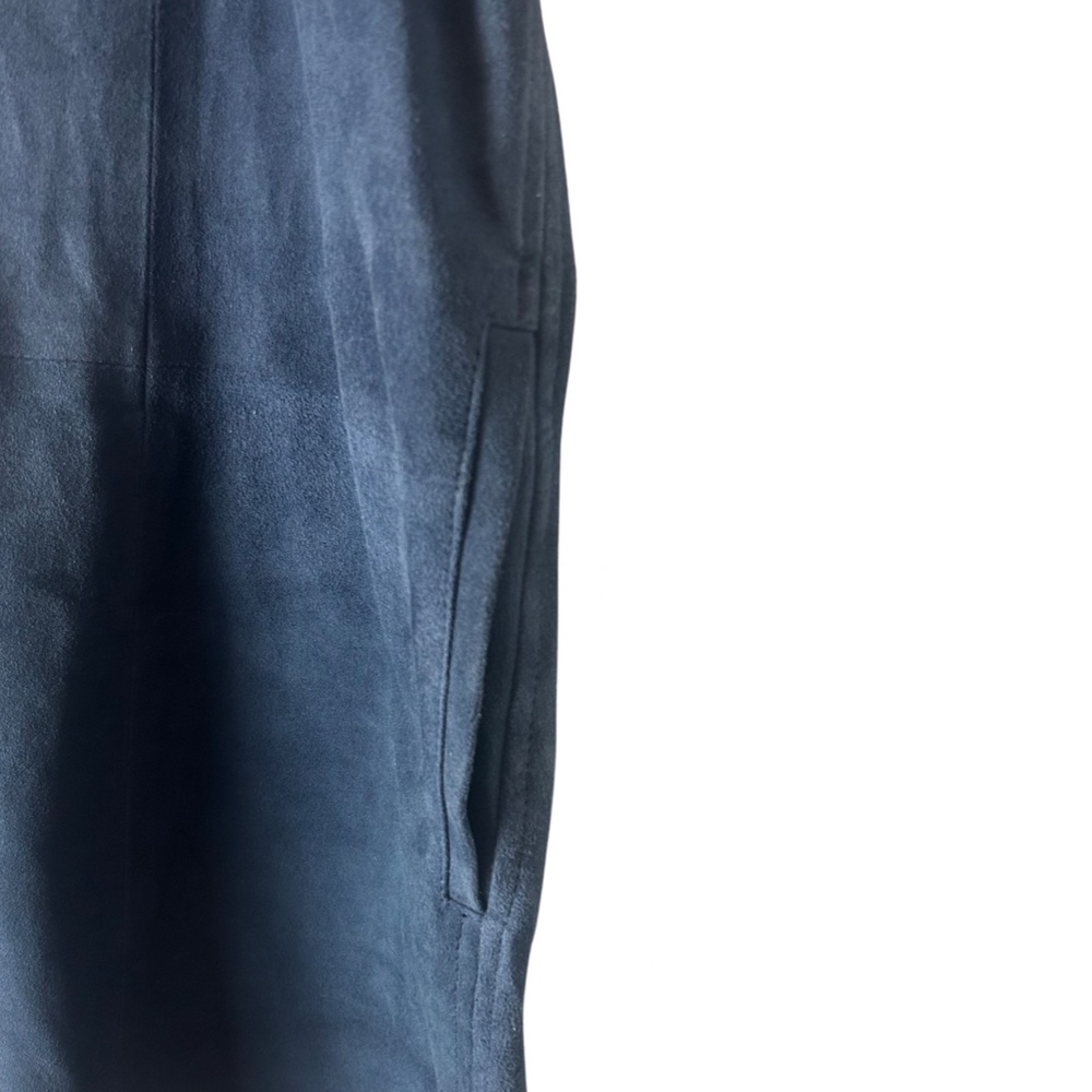 Vince Blue Leather Tunic Dress - Picture 5 of 6